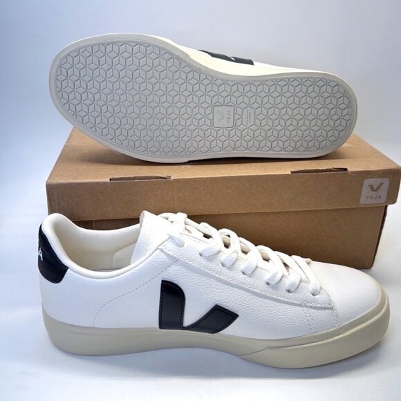 Veja Campo Leather Sneakers Extra White/Black Unisex Size EU40 US9W/7M - Picture 3 of 8